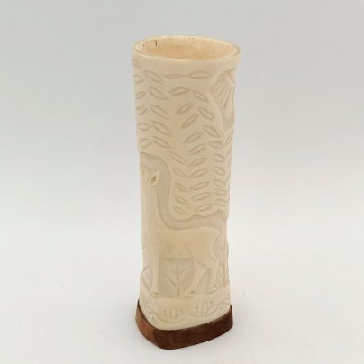 Карандашница с изображением оленей, кость, дерево, резьба, СССР, 1960-1990 гг.