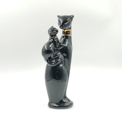 Статуэтка "Кошка египетская с котенком", керамика, золочение, Азия, 2000-2010 гг.