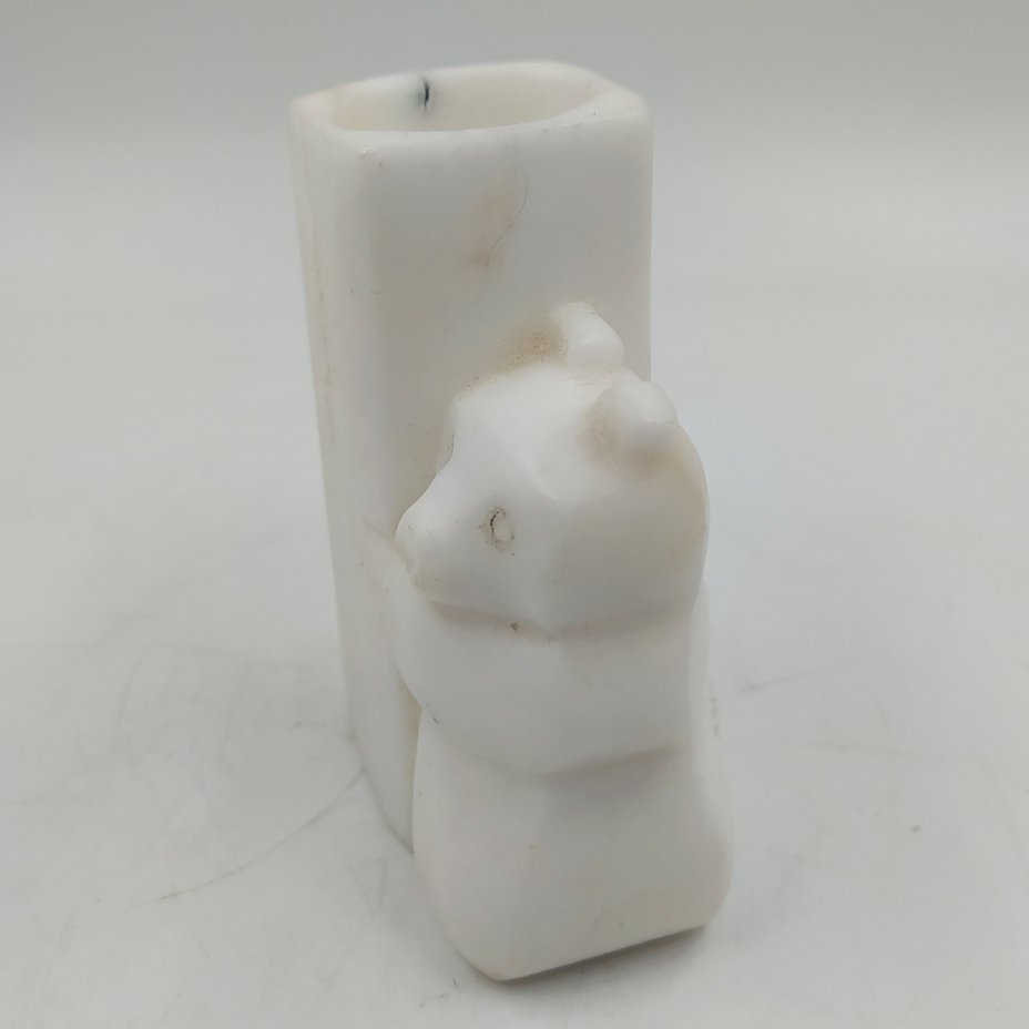 Карандашница/подсвечник "Медведь", камень, резьба