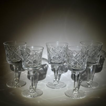 Набор рюмок с рельефным декором на пять персон, хрусталь, Россия, 1980-2000 гг.