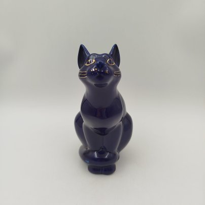 Копилка "Кошка", фарфор, крытье, золочение, Бронницкий завод фарфоровых изделий «Возрождение», СССР, 1980-1990 гг.