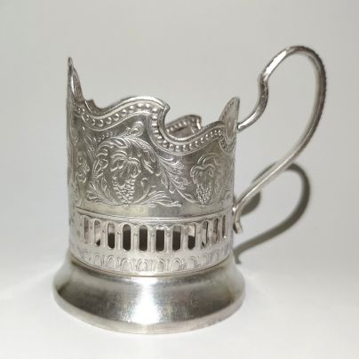 Подстаканник "XXV съезд КПСС", мельхиор (медь-никель), Кольчугинский завод цветных металлов, СССР, 1976 г.