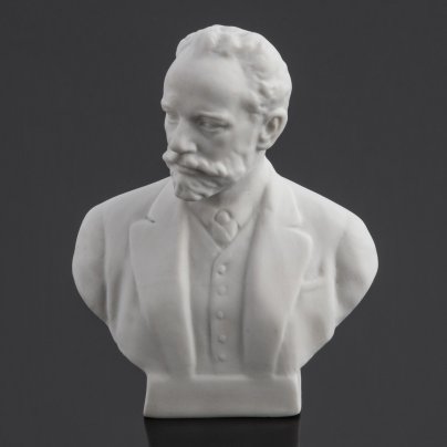 Бюст Петра Ильича Чайковского, скульптор Владимир Сычев, бисквит, Ленинградский завод фарфоровых изделий (ЛЗФИ), СССР, 1952-1956 гг.