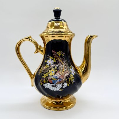 Чайник ""Райские птички", керамика, деколь, золочение, Китай, 2000-2015 гг.