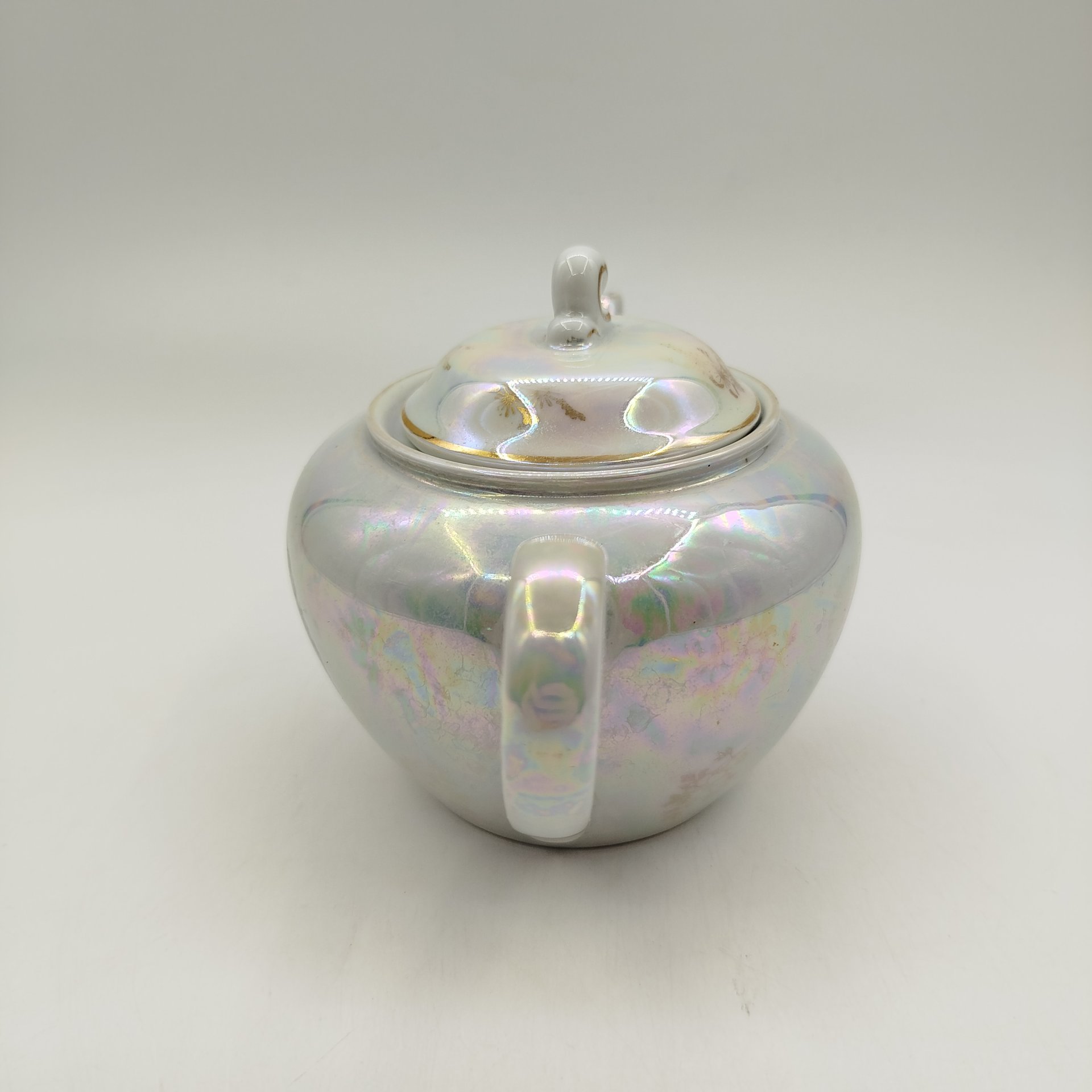 Чайник заварочный из сервиза "Мадонна", фарфор, люстр, золочение, Fortuna Eisenberg, ГДР, 1960-1973 гг.