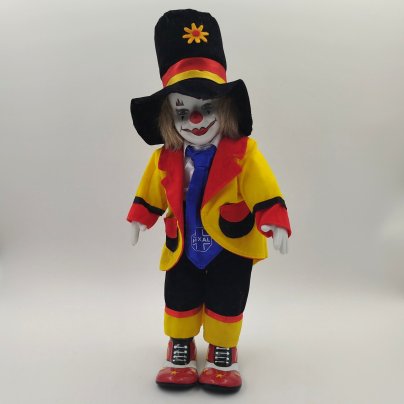 Клоун винтажный "Hexal", керамика, роспись, текстиль, Германия, 1980-1990 гг.