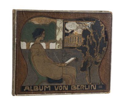 Альбом с репродукциями фотографий "Album von Berlin. Charlottenburg und Potsdam" с обложкой в стиле модерн (югендстиль), бумага, печать, Издательство «Глобус», Германия, 1905 г.
