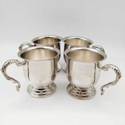 Набор чашек на 4 персоны, металл, Западная Европа, 1980-1990 гг.