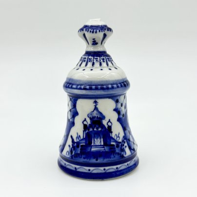 Декоративный колокольчик, Гжель, фарфор, роспись, Россия, 1990-2010 гг.