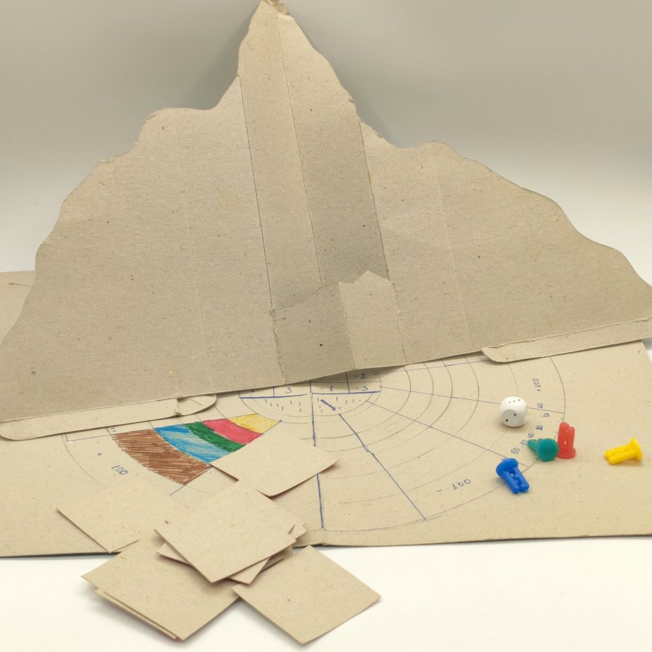 Игра настольная "Альпинисты", автор-художник А. Барсуков, Московский комбинат игрушек, Издательство "Малыш", картон, пластмасса, бумага, печать