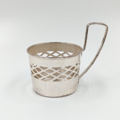 Подстаканник с сетчатым декором, металл, Великобритания, 1980-2000 гг.