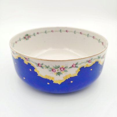 Капельник (полоскательница) с цветочной гирляндой, фарфор, крытье, роспись, золочение, Дулевский фарфоровый завод (Дулёво)