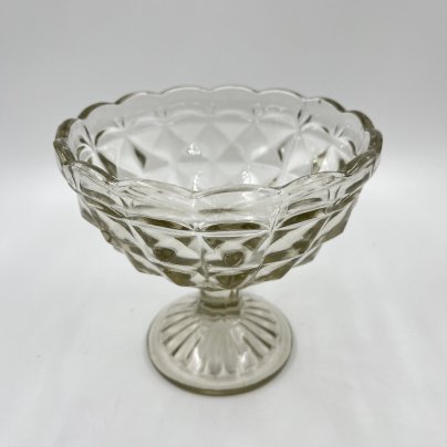 Конфетница с рельефным декором, стекло, СССР, 1970-1990 гг.