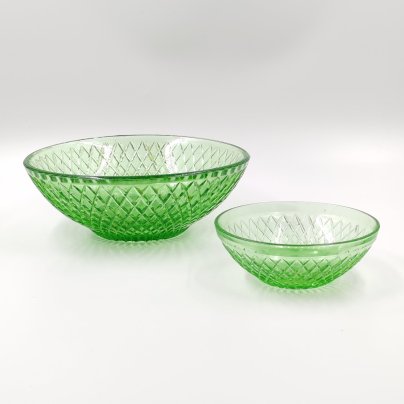 Комплект из 2-х пиал с рельефным декором, хрусталь, СССР, 1970-1990 гг.