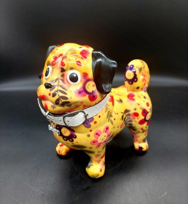 Копилка "Мопс" из коллекции "Daisy", Pomme-Pidou, керамика, печать по трафарету