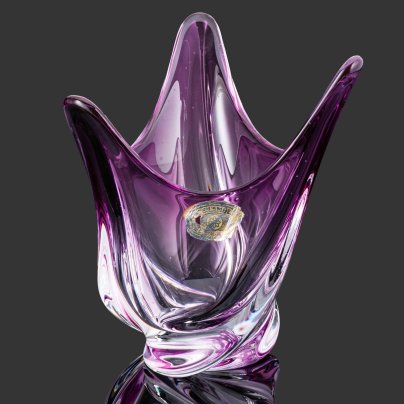 Ваза розового оттенка, хрусталь, Val Saint Lambert, Бельгия, 1950-1980 гг.