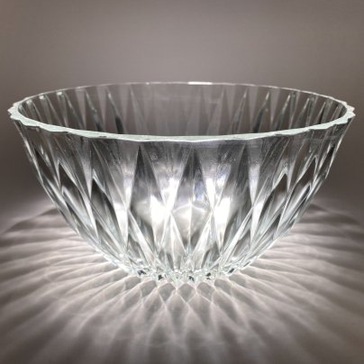 Салатник большой с рельефным декором, стекло, СССР, 1970-1990 гг.