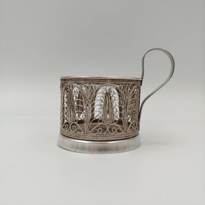 Подстаканник ажурный, мельхиор (медь-никель), Казаковский завод художественных изделий (КХИ), СССР, 1960-1980 гг.