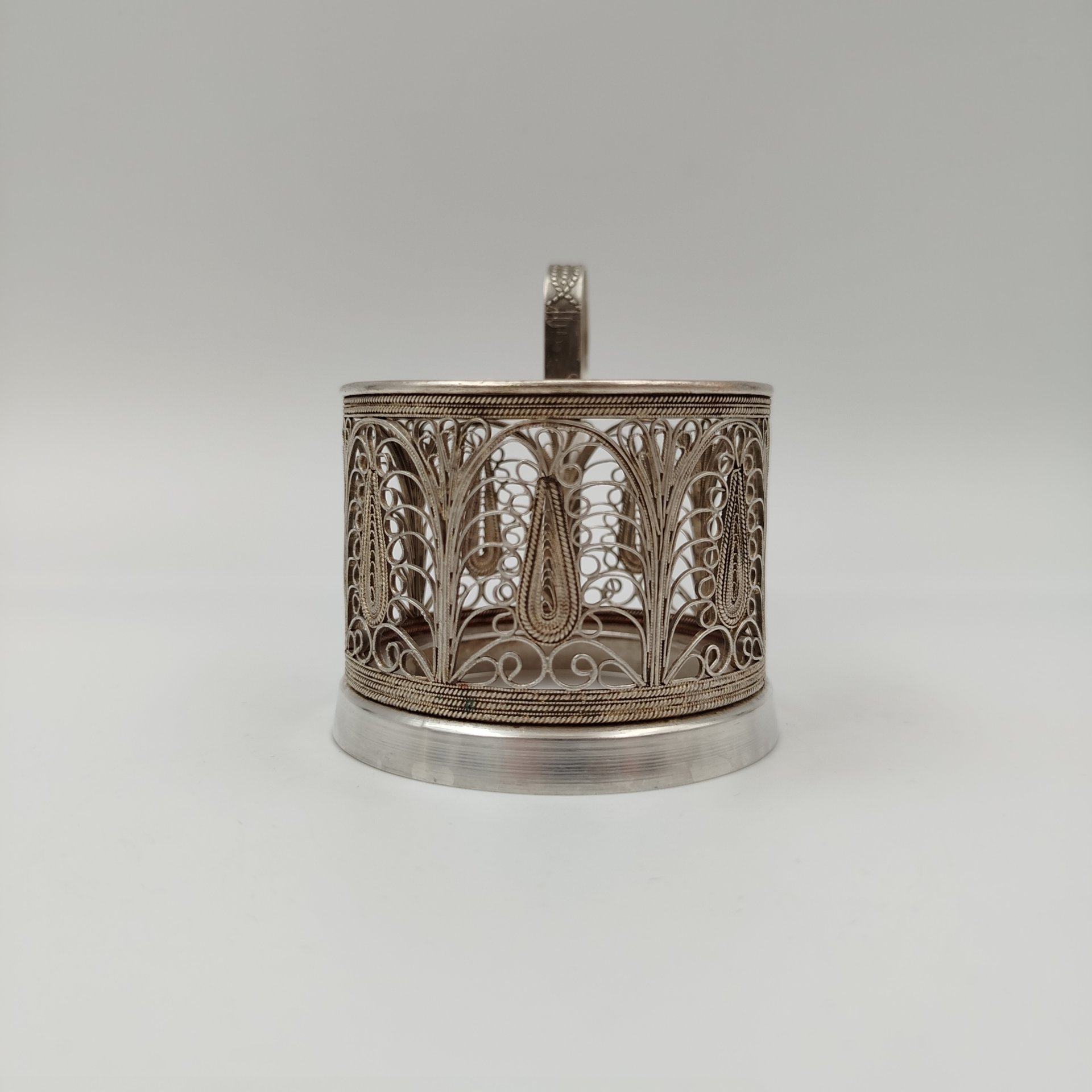 Подстаканник ажурный, мельхиор (медь-никель), Казаковский завод художественных изделий (КХИ), СССР, 1960-1980 гг.