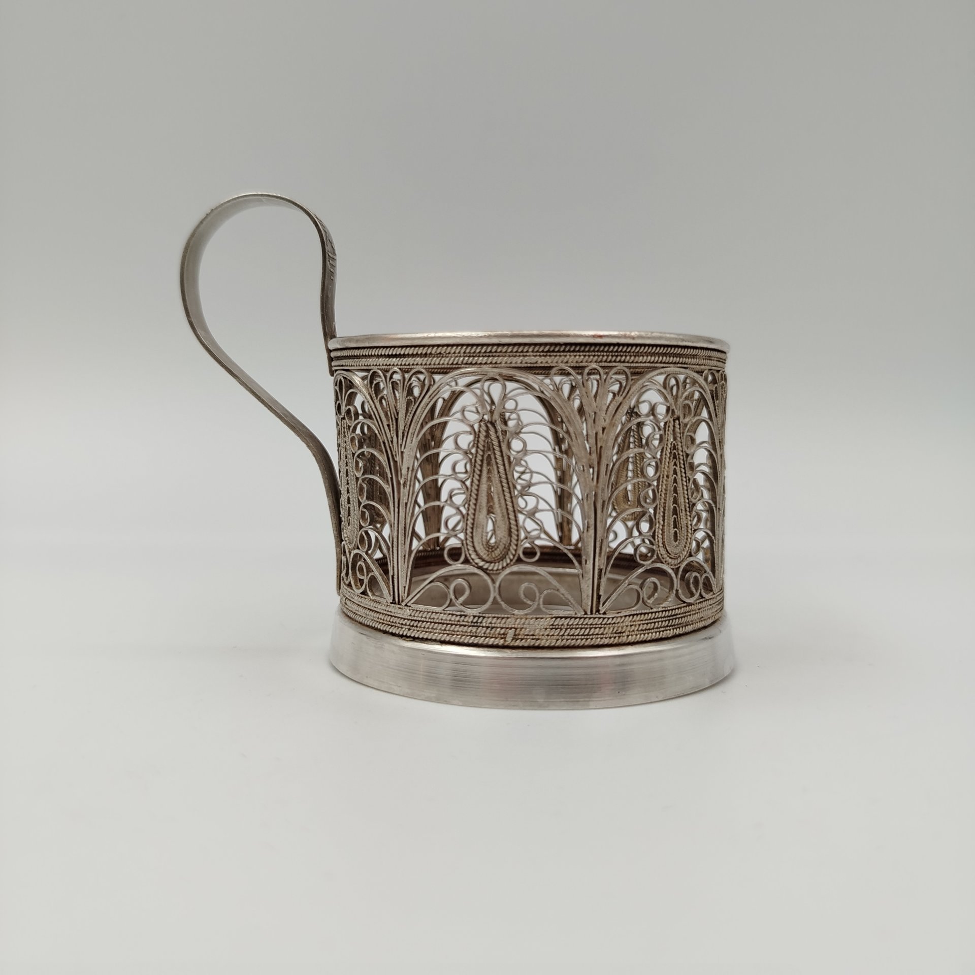 Подстаканник ажурный, мельхиор (медь-никель), Казаковский завод художественных изделий (КХИ), СССР, 1960-1980 гг.