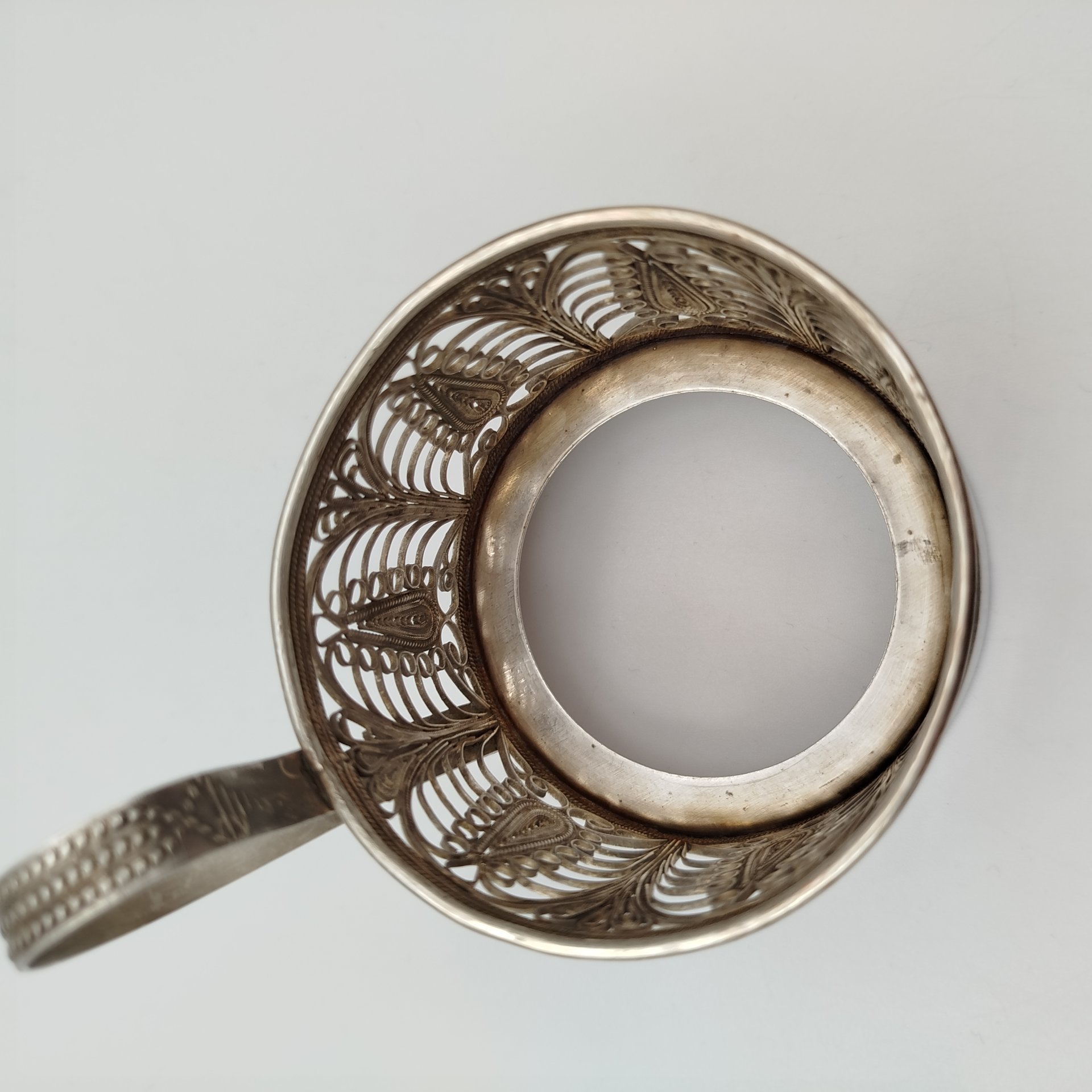 Подстаканник ажурный, мельхиор (медь-никель), Казаковский завод художественных изделий (КХИ), СССР, 1960-1980 гг.