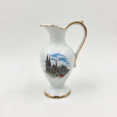 Сувенирный кувшин (ваза) "Köln a. Rhein" (Кёльн), Мануфактура Kleiber, фарфор, деколь, золочение, Германия, 2000-2020 гг.