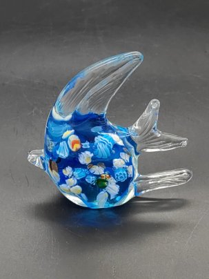 Статуэтка (пресс-папье) в виде рыбки, в технике millefiori, стекло, sommerso, Murano, Италия, 1970-1990 гг.