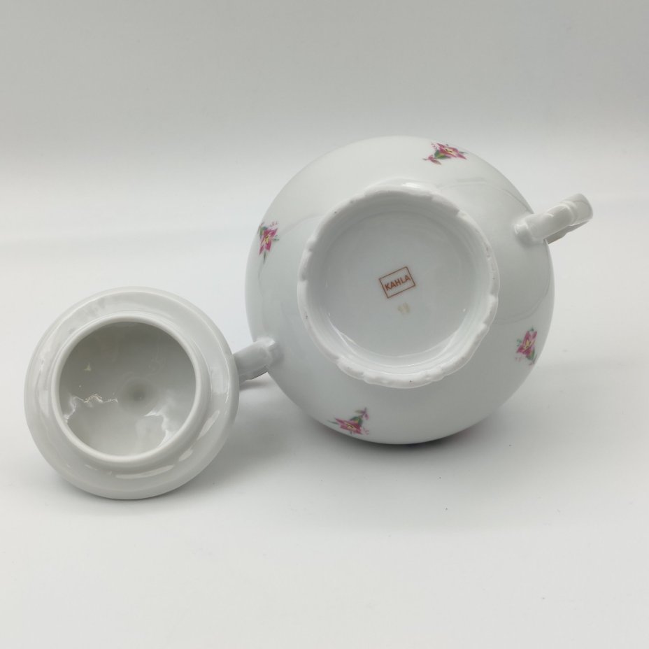 Сахарница с цветочным декором, фарфор, деколь, золочение, Kahla, Германия, 1937-1956 гг.