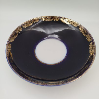 Конфетница (сухарница) из сервиза "Фриз", фарфор, крытье, золочение, Ленинградский фарфоровый завод (ЛФЗ), СССР, 1970-1986 гг.