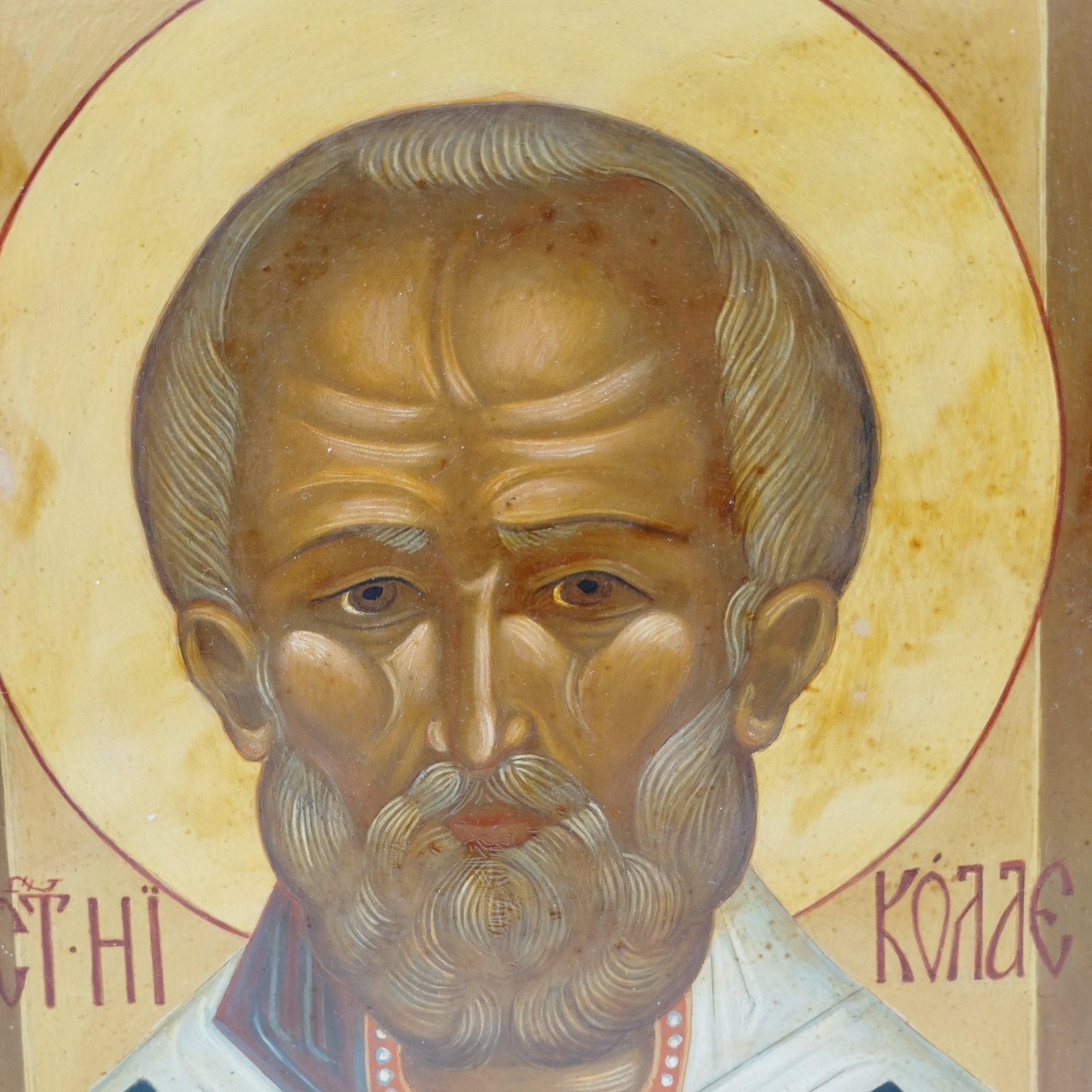 Икона "Св. Николай Чудотворец" (оплечный), дерево, масло, Российская Федерация, 2015-2025 гг.