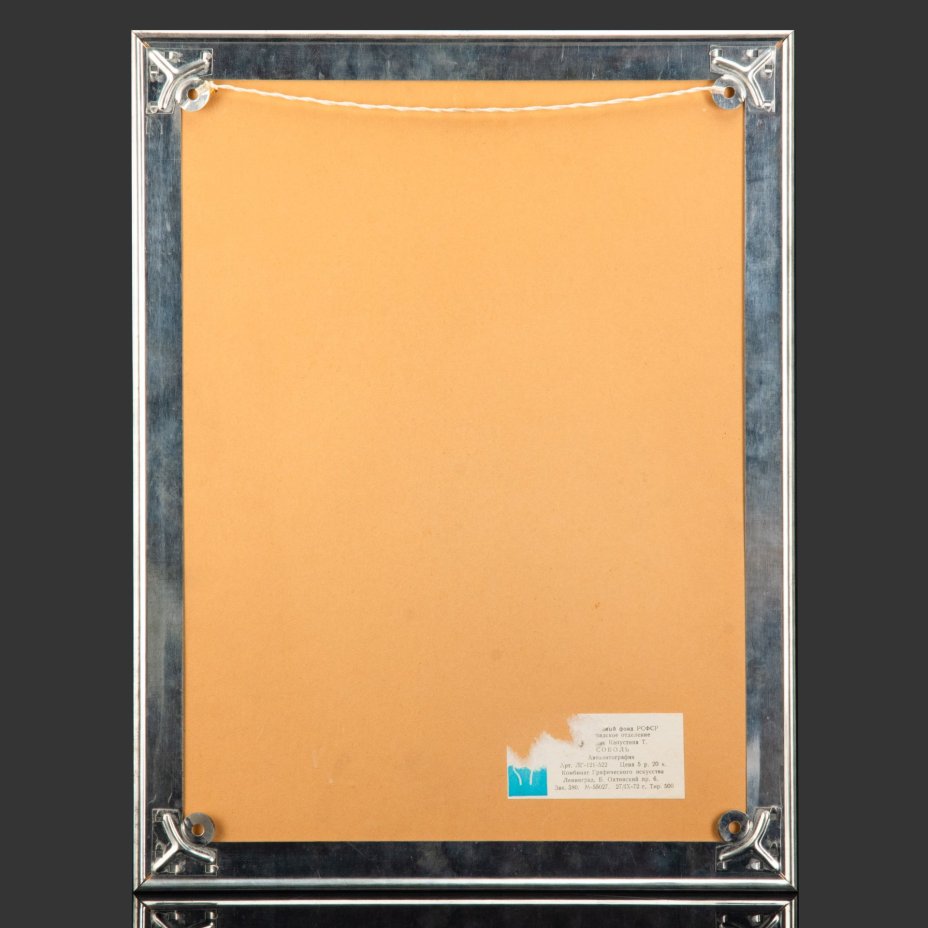 Автолитография "Соболь" в застекленной раме, художник Капустина Т.П.