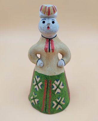 Игрушка каргопольская "Девушка" (русский народный промысел), глина, роспись