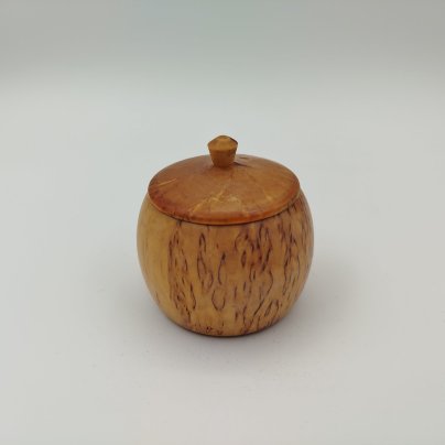 Шкатулка бочкообразной формы с крышкой, дерево, береза, СССР, 1950-1980 гг.