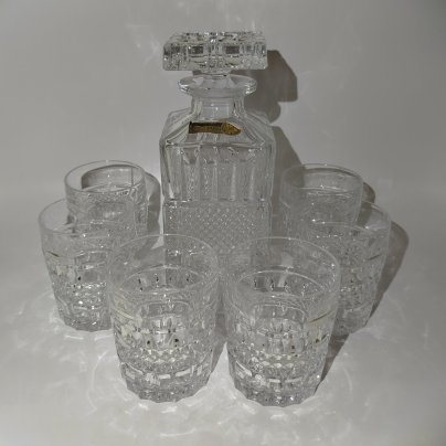 Набор для виски "Brittany" на 6 персон, хрусталь, Bohemia Crystal (Bohemia Glass), Чехословакия, 1970-1980 гг.