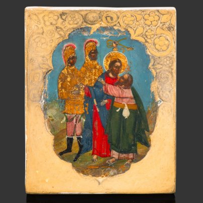 Икона "Лобзание Иуды", дерево, темпера, Российская империя, 1750-1800 гг.