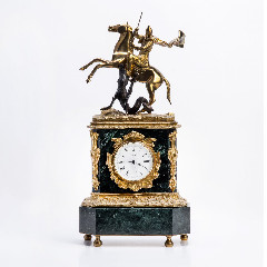Часы каминные "Георгий Победоносец", кварцевый механизм, литье, гравировка