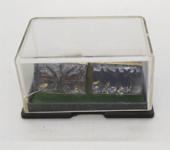 Запонки винтажные прямоугольной формы (в оригинальном футляре), металл, стекло, пластик, СССР, 1970-1990 гг.