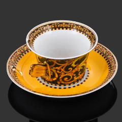 Пара кофейная "Barocco Ikarus", Versace, фарфор, деколь, золочение, Rosenthal (Розенталь), Германия, 2020-2023 гг.