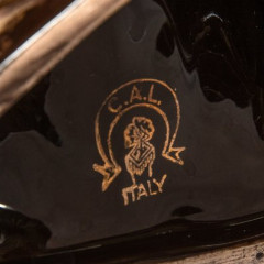 Статуэтка "Бегущие лани", фаянс, крытье, золочение, Италия, 1970-1990 гг.