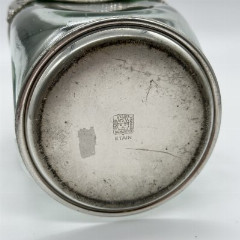 Штоф (графин) в металлической оплетке с растительными элементами на гранях,  Les Etains du Manoir, стекло, металл, Франция, 1950-1960 гг.