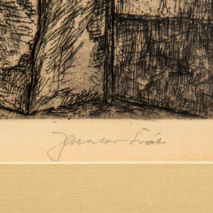 Графическая работа (офорт) "Городской пейзаж", бумага, картон, композитный материал, Европа, 1950-1980 гг.