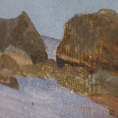 Пейзаж "Молодёжное" (вид на берег Финского залива) в раме, неизвестный художник