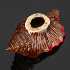 Пепельница (мелочница, лоток для мелочей) в виде ракушки в красно-коричневой гамме. Vallauris, керамика, поливы, Франция, 1950-1960 гг.