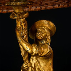 Лампа настольная с фигурой мужчины в шляпе, металл, золочение, камень, Западная Европа, 1900-1930 гг.