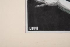 Гравюра в паспарту и раме "Мастер и Маргарита", автор Марина Александровна Аллендорф, бумага, гравюра на дереве (ксилография), СССР, 1972 г.