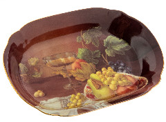 Блюдо сервировочное с изображением натюрморта, фарфор, печать, фирма "Lefard", Китай, 2010-2020 гг.