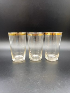 Набор из 3 стаканов, стекло, золочение, СССР, 1960-1980 гг.