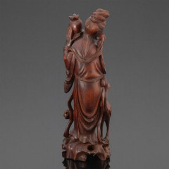 Статуэтка "богиня Луны Чанъэ", палисандр, резьба, кость, композитный материал, Китай, 1940-1960 гг.
