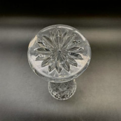 Миниатюрная ваза с рельефным геометрическим декором, стекло, алмазная грань, СССР, 1970-1990 гг.