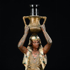 Лампа настольная "Египтянин", металл, краска, Западная Европа, 1900-1920 гг.
